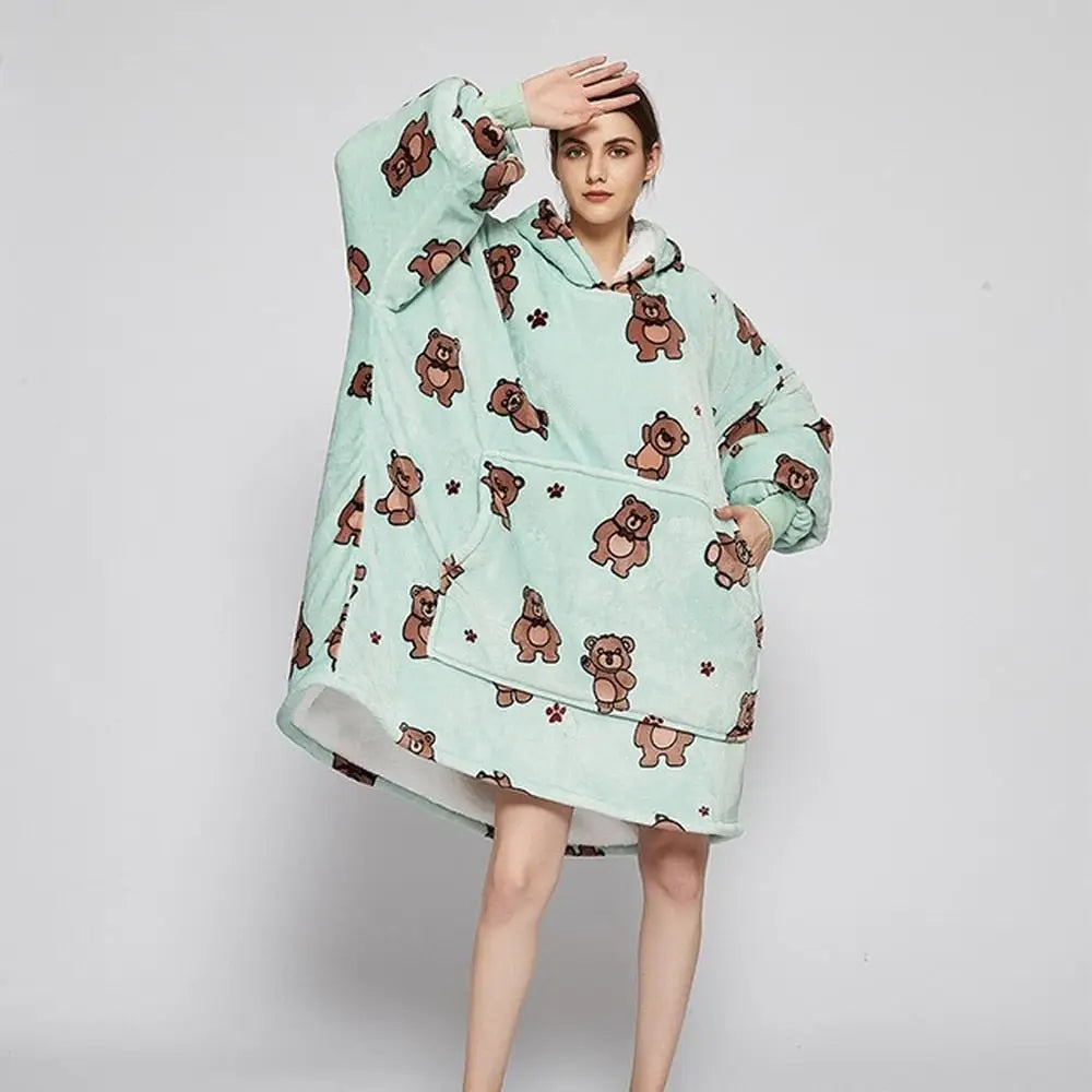 Cartoon Loose Hooded Nightdress