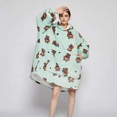 Cartoon Loose Hooded Nightdress