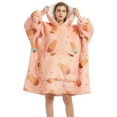 Cartoon Loose Hooded Nightdress