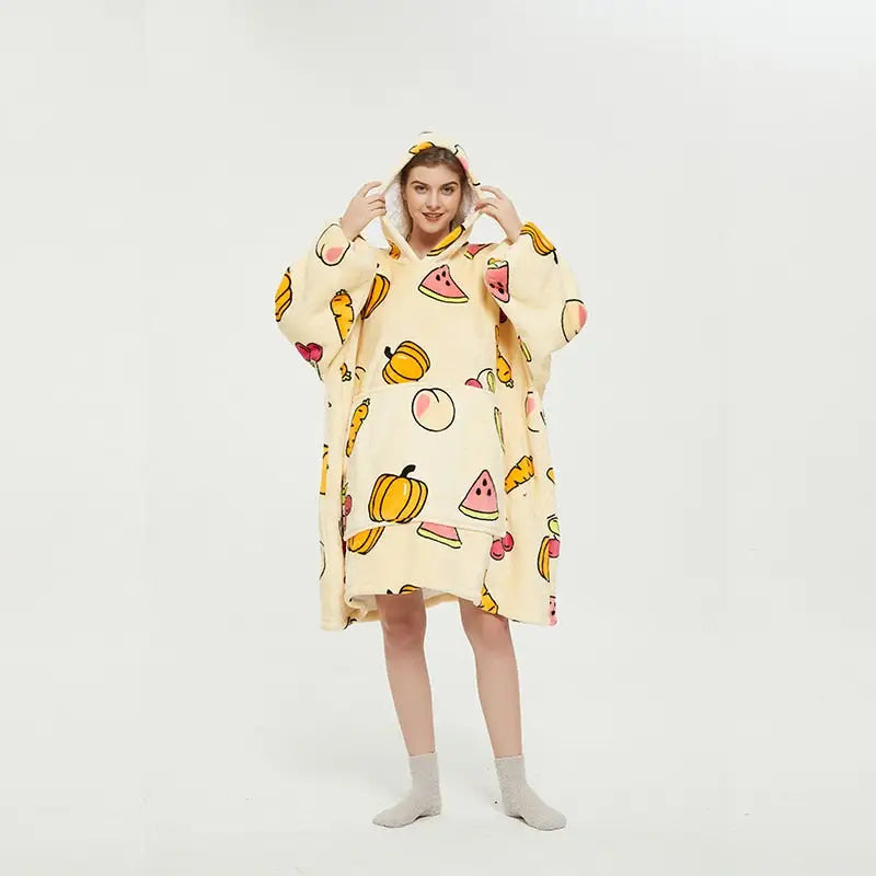 Cartoon Loose Hooded Nightdress