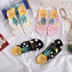 Cartoon Pineapple Strawberry Flip Flops Sandals