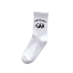 Cartoon White Socks Cotton Blend Cute Style White-Panda