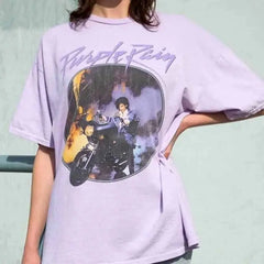 Casual Graphic T-shirt - Purple-PurpleRain / XS - Shirts