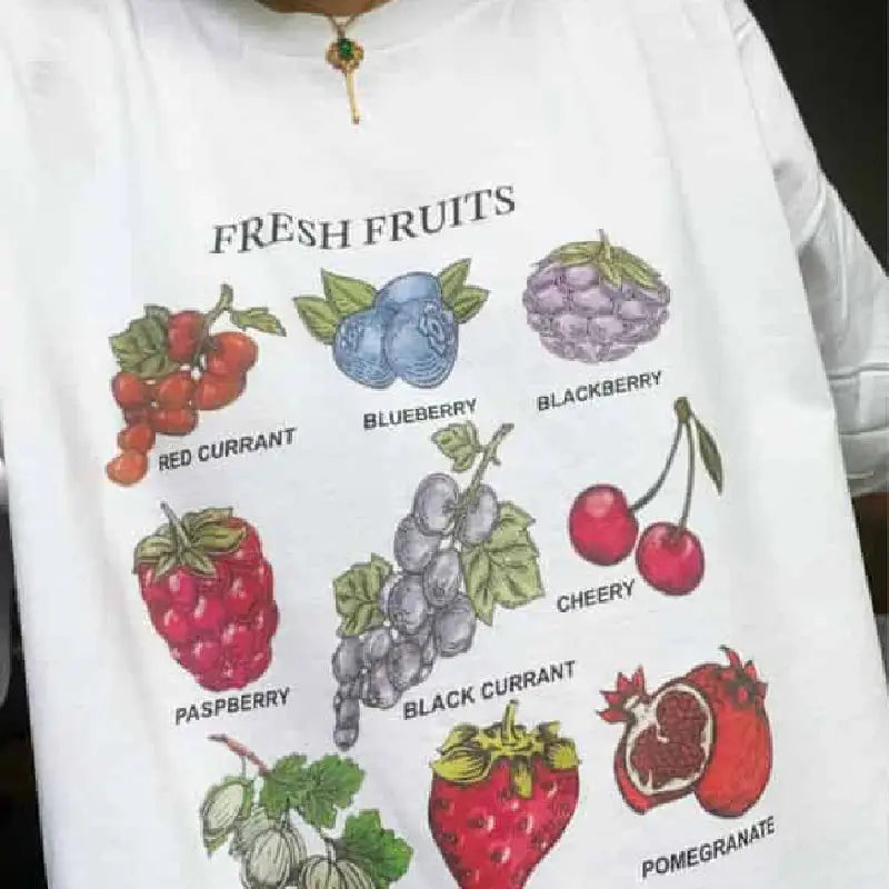 Casual Graphic T-shirt - White-FreshFuit / XS - Shirts