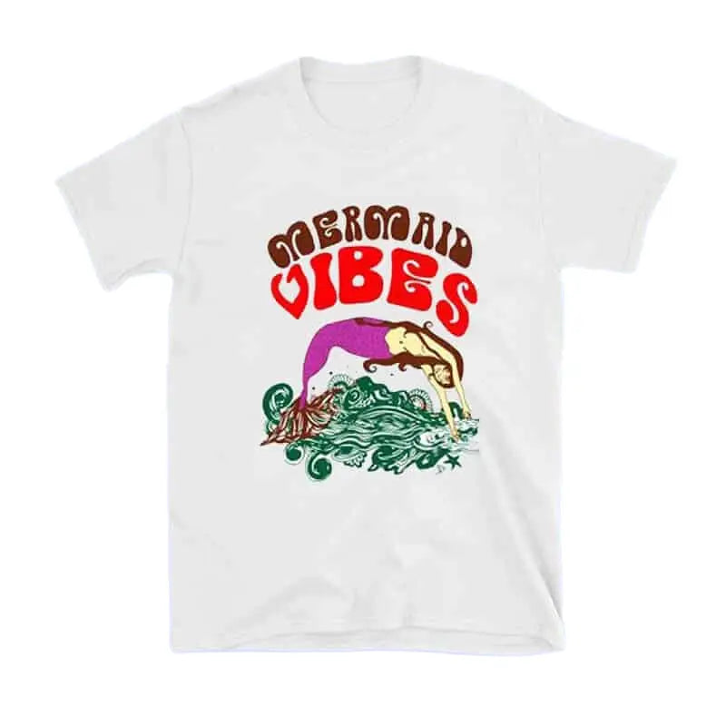 Casual Graphic T-shirt - White-MermaidVibe / XS - Shirts