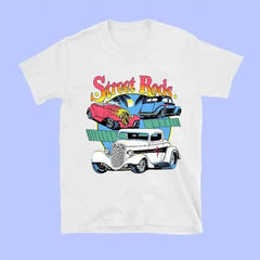 Casual Graphic T-shirt - White-StreetRod / XS - Shirts