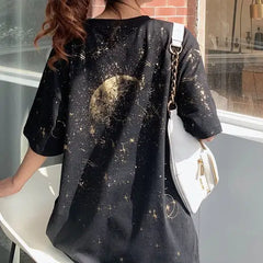 Casual Moon and Stars Oversize T-Shirt