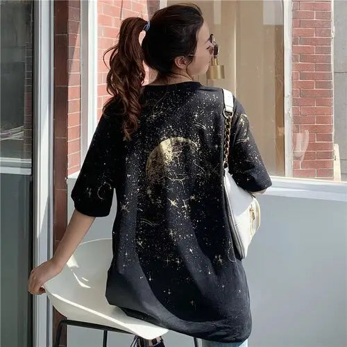 Casual Moon & Stars Oversize T-Shirt