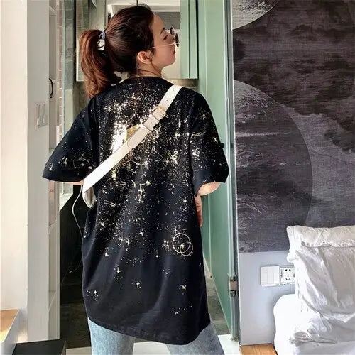 Casual Moon & Stars Oversize T-Shirt