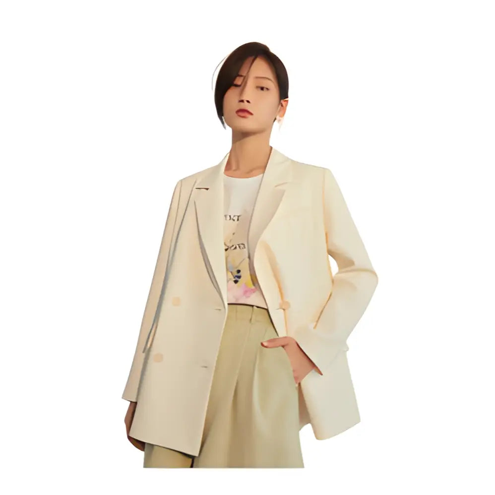 Casual Oversized Elegant Business Blazer - White / XS