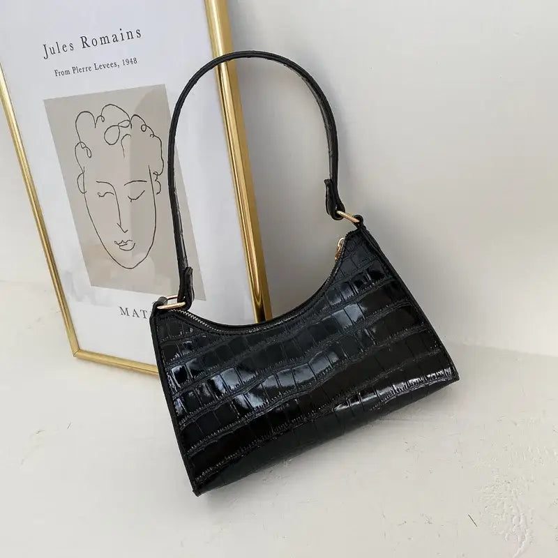 Casual Retro Chain Handbag - Black