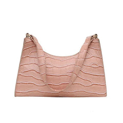 Casual Retro Chain Handbag with Vintage Design Pink