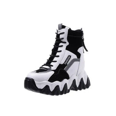 Casual Sneakers Platform High Heels Ankle Boots - Black / 34