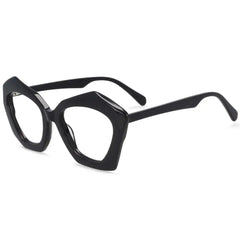Cat Eye Acetate Floral Frames Black