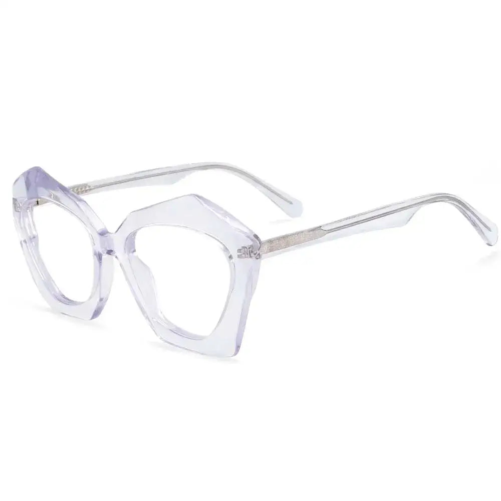 Cat Eye Acetate Floral Frames Clear