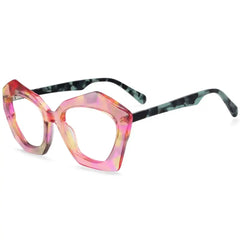 Cat Eye Acetate Floral Frames Pink