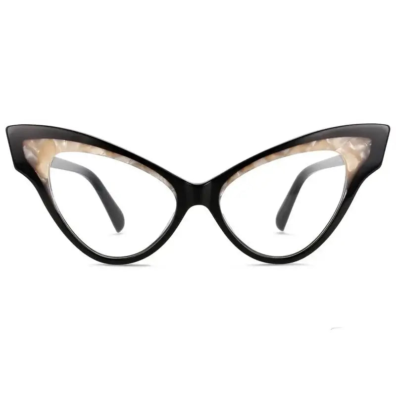 Cat Eye Acetate Optical Glasses - Black / China