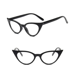Cat Eye Brand Sunglasses - Black-White-(S) / One Size