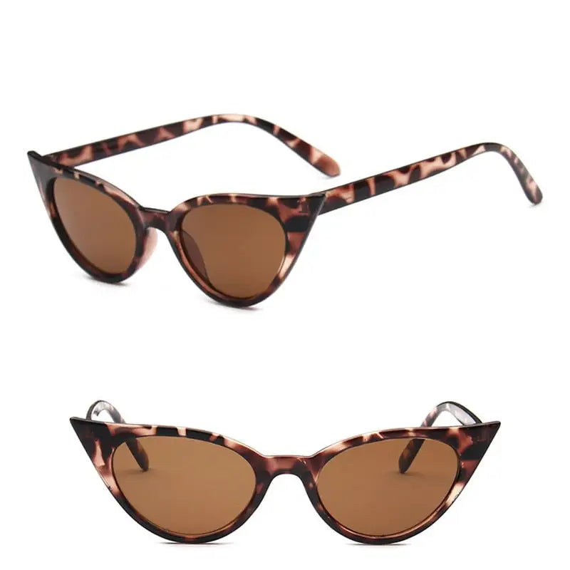 Cat Eye Brand Sunglasses - Leopard-(S) / One Size