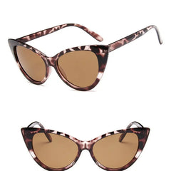 Cat Eye Brand Sunglasses - Leopard-(XL) / One Size