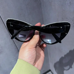 Cat Eye Embellished Crystal Sunglasses