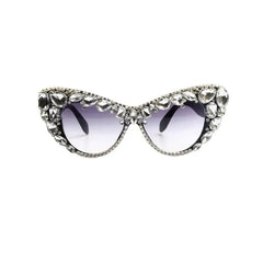 Cat Eye Embellished Crystal Sunglasses