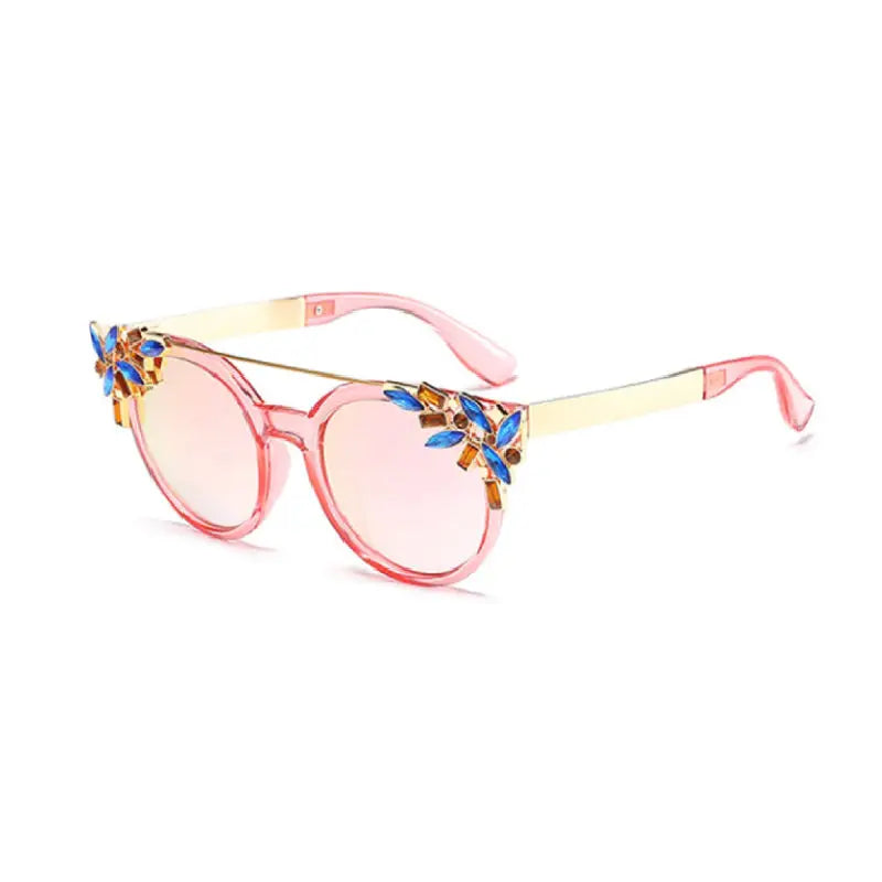 Cat Eye Fancy Rhinestones Sunglasses - Pink / One Size