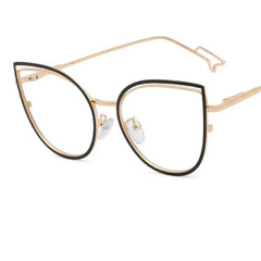 Cat Eye Light Metal Frame Glasses