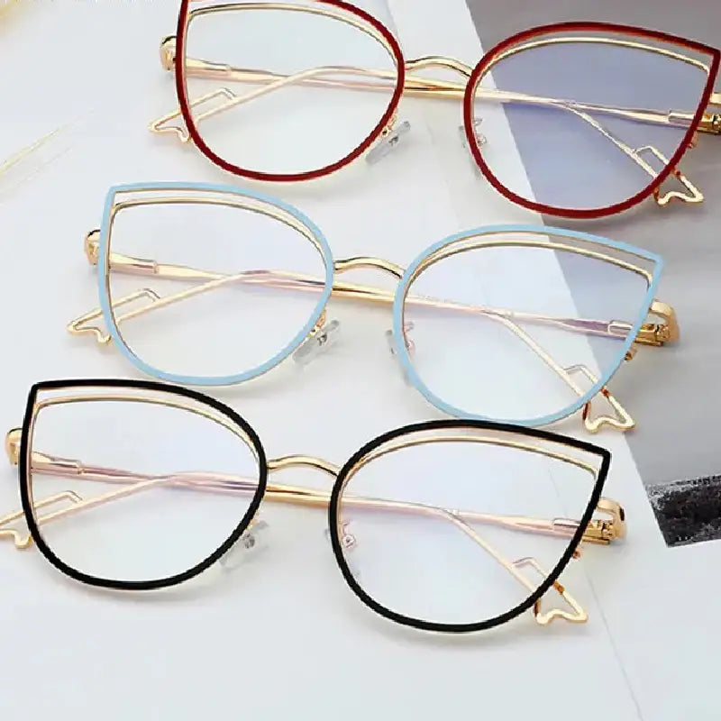 Cat Eye Light Metal Frame Glasses