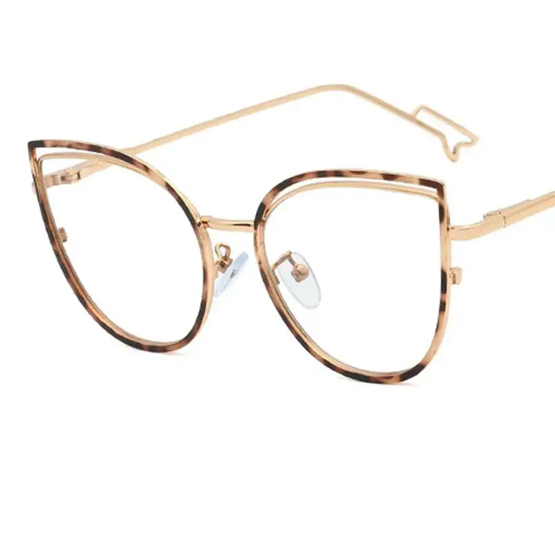 Cat Eye Light Metal Frame Glasses