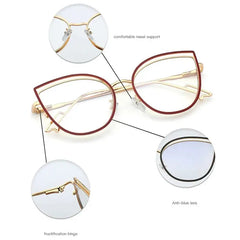 Cat Eye Light Metal Frame Glasses