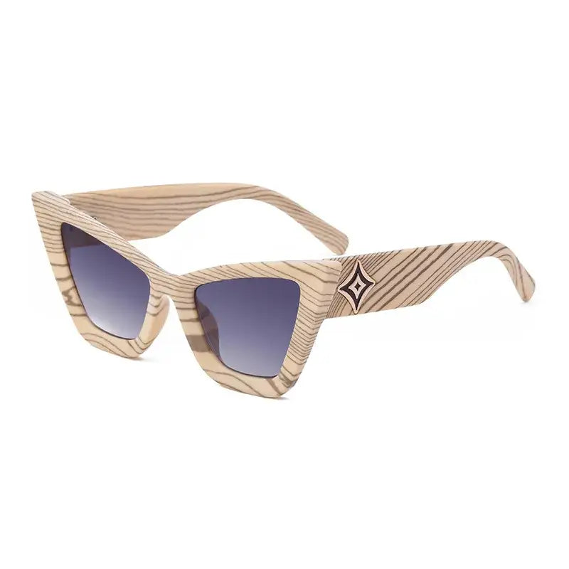Cat Eye Oversized Sunglasses with UV Protection Beige