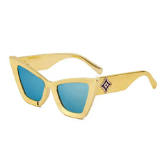 Cat Eye Oversized Sunglasses with UV Protection Gold