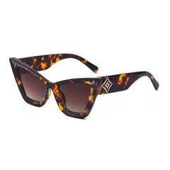 Cat Eye Oversized Sunglasses with UV Protection Leopard
