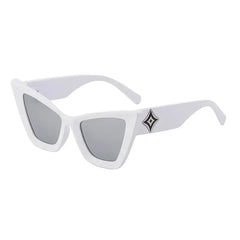 Cat Eye Oversized Sunglasses with UV Protection White