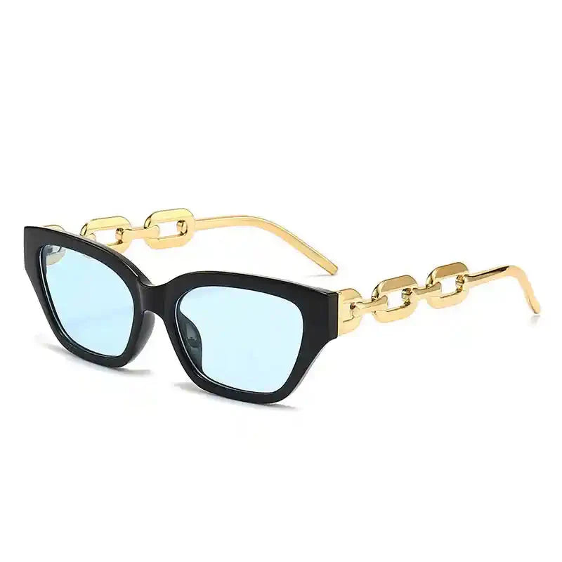 Cat Eye Sunglasses with Chain Detail
