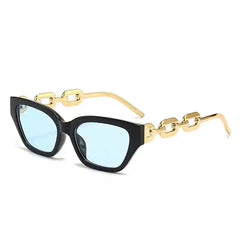 Cat Eye Sunglasses with Chain Detail