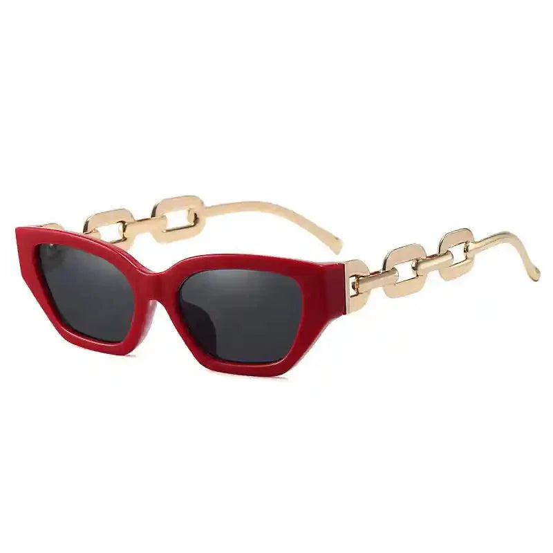 Cat Eye Sunglasses with Chain Detail