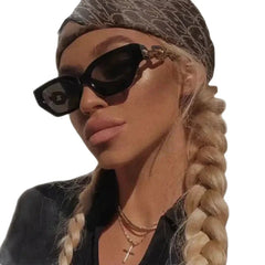 Cat Eye Sunglasses with Chain Detail