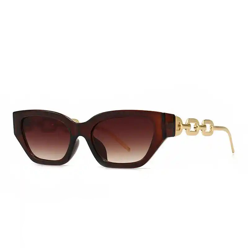 Cat Eye Sunglasses With Chain On Leg