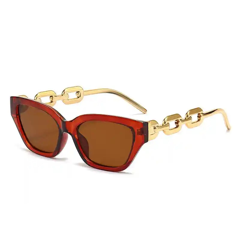 Cat Eye Sunglasses With Chain On Leg