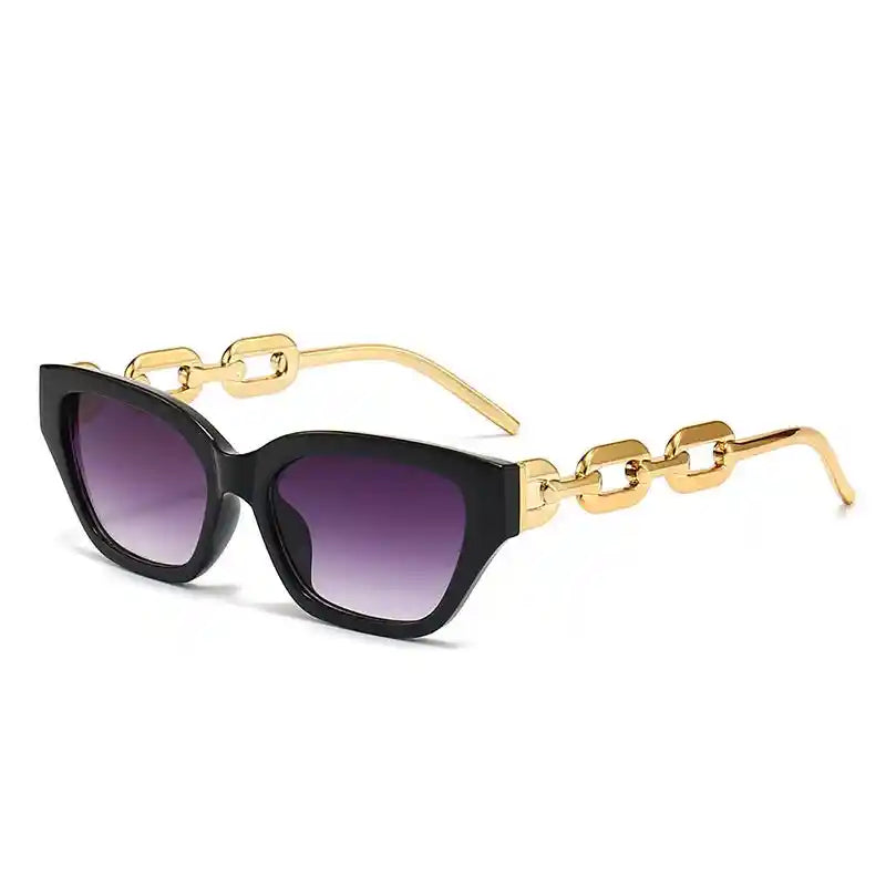 Cat Eye Sunglasses With Chain On Leg