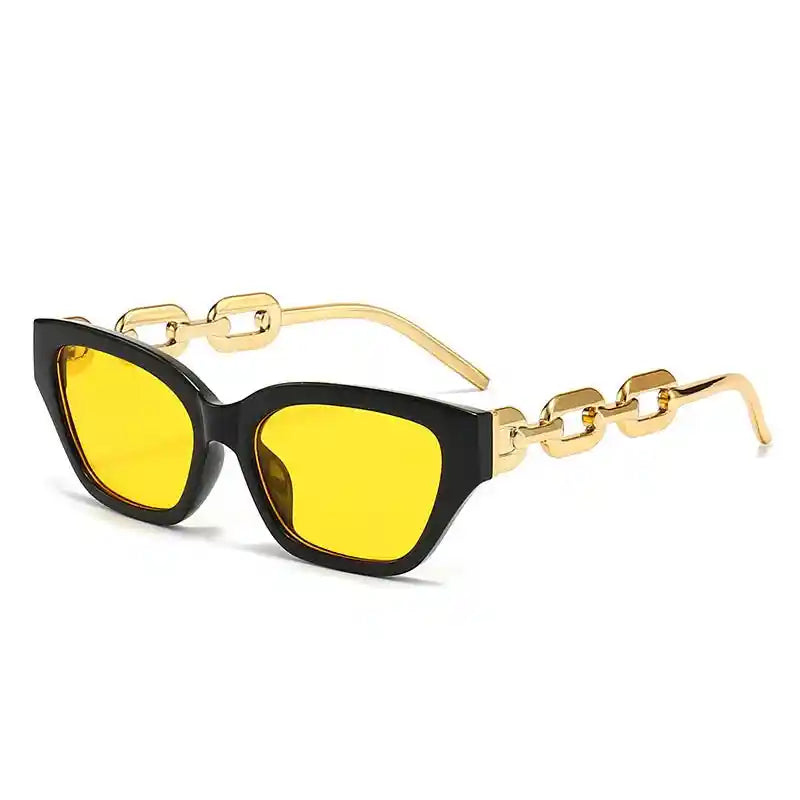 Cat Eye Sunglasses With Chain On Leg