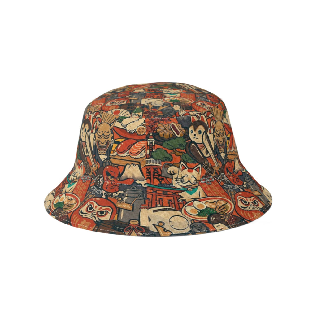 Cat Japanese Style Bucket Hat - Cats / One Size / Multicolor