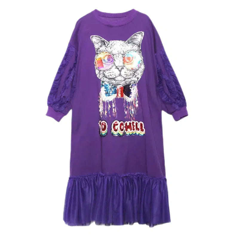 Cat Long loose Dress