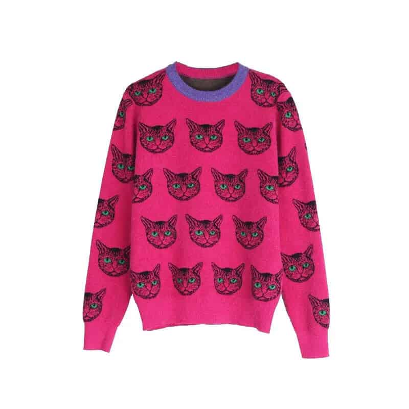 Cat Lover Korean Style Knitted Sweater