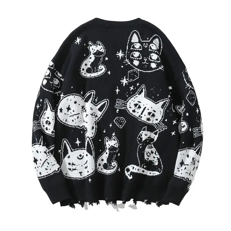 Cat Oversize Knitted Sweater