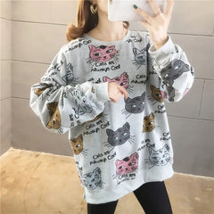 Cats Are Always Cool Aesthetic Oversize Sweatshirt