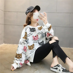 Cats Are Always Cool Aesthetic Oversize Sweatshirt