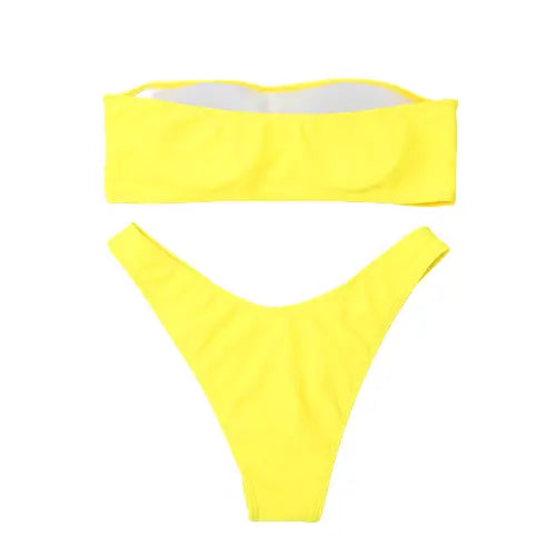 Caution Slippery When Wet Bikini Set Breathable Design